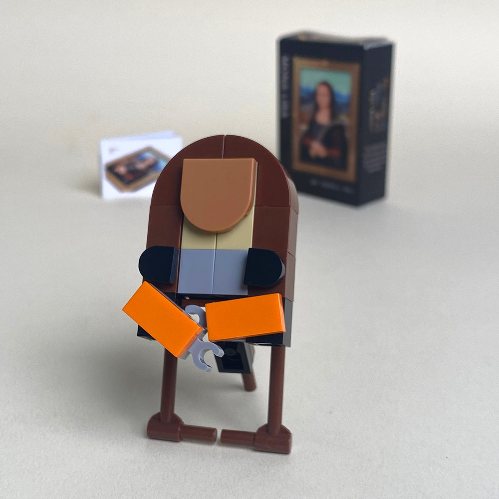 Mini Mona Lisa's Smile MOC Brick Set Come with Box and Manual