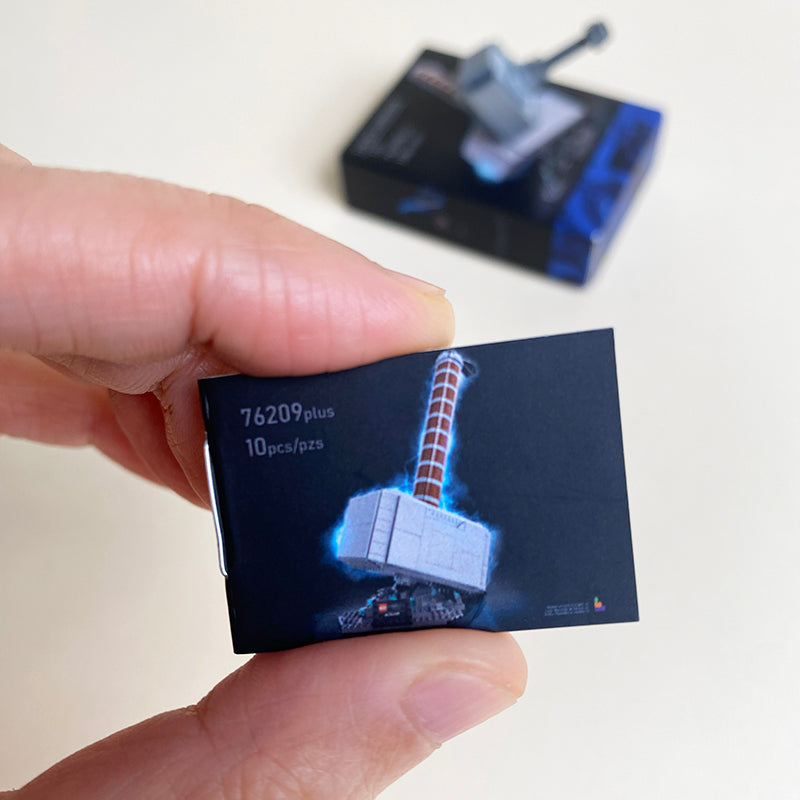 Mini Tiny Thor's Hammer MOC Kit too many bricks Come with Box and Manual