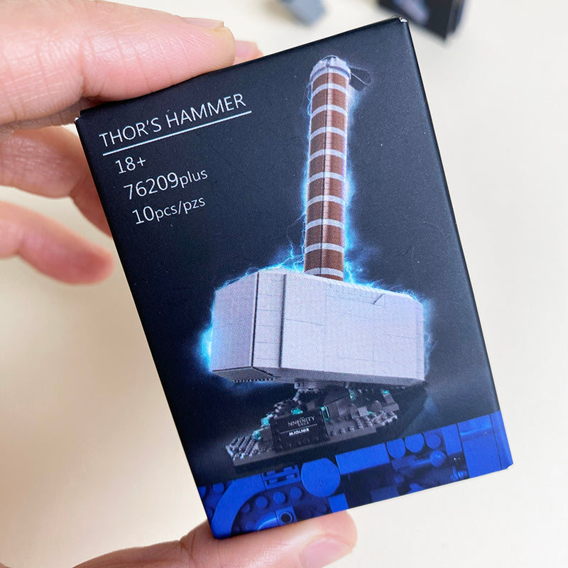 Mini Tiny Thor's Hammer MOC Kit too many bricks Come with Box and Manual
