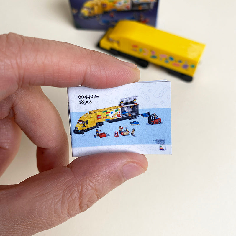 Mini Yellow Delivery Truck MOC Brick Set Come with Box and Manual