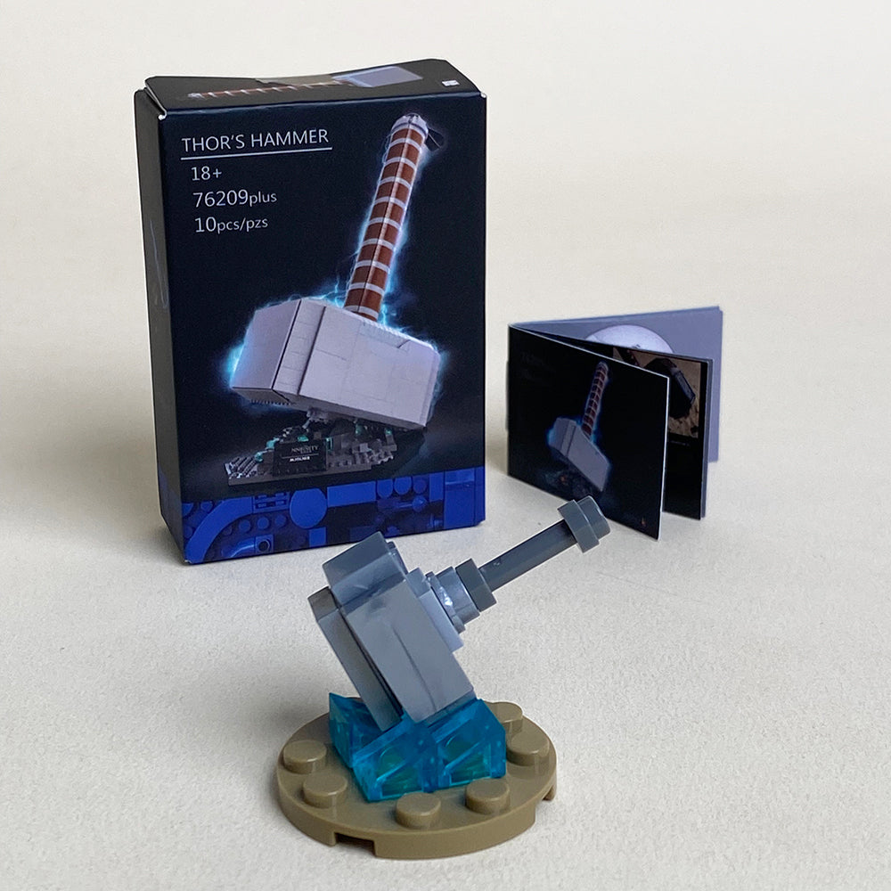 Mini Tiny Thor's Hammer MOC Kit too many bricks Come with Box and Manual