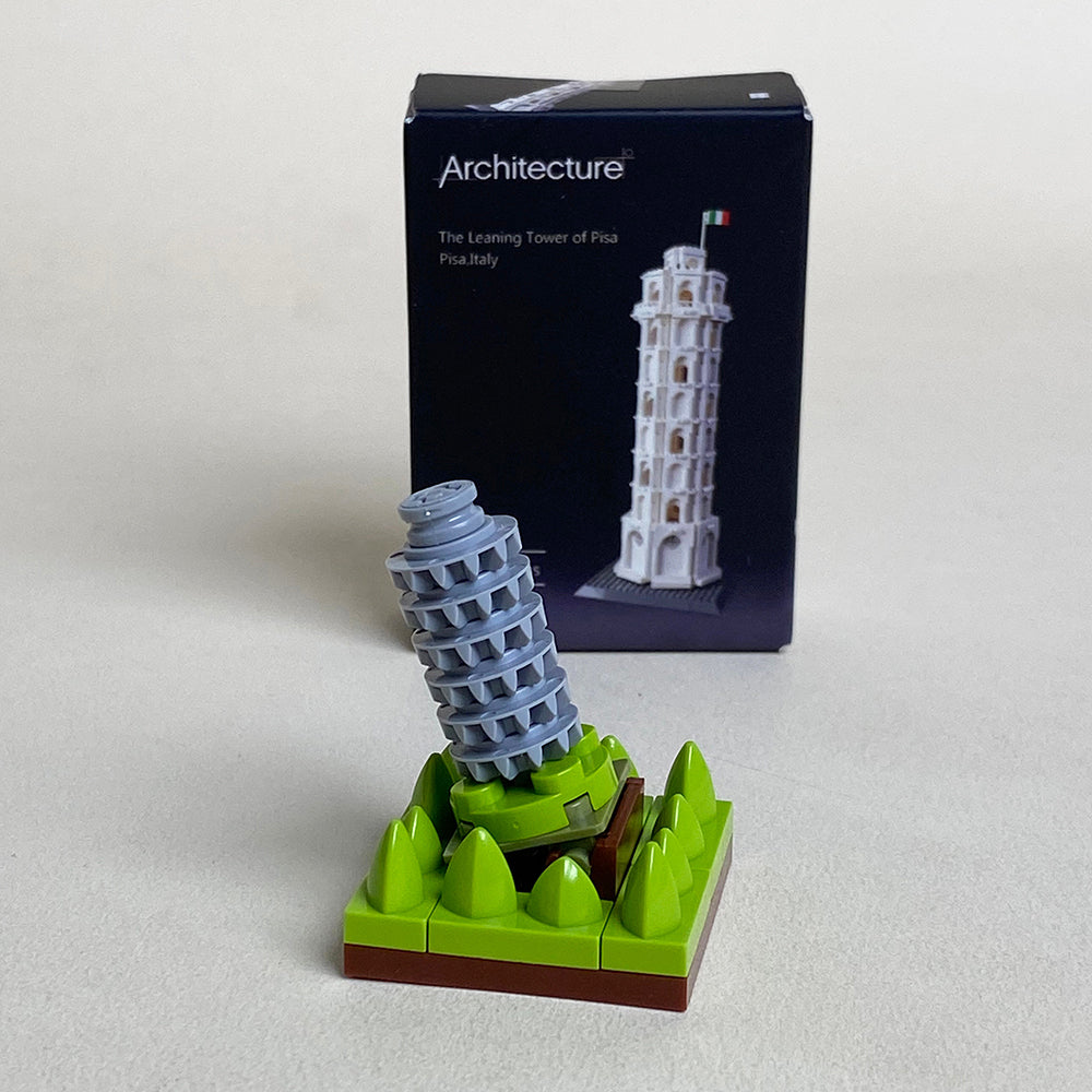 Mini Leaning Tower of Pisa MOC Set Come with Box and Manual