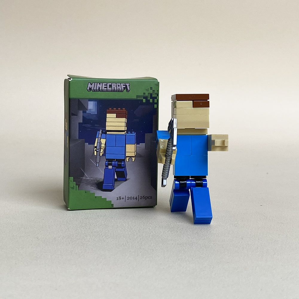 Minecraft Steve Mini MOC Set Come with Box and Manual