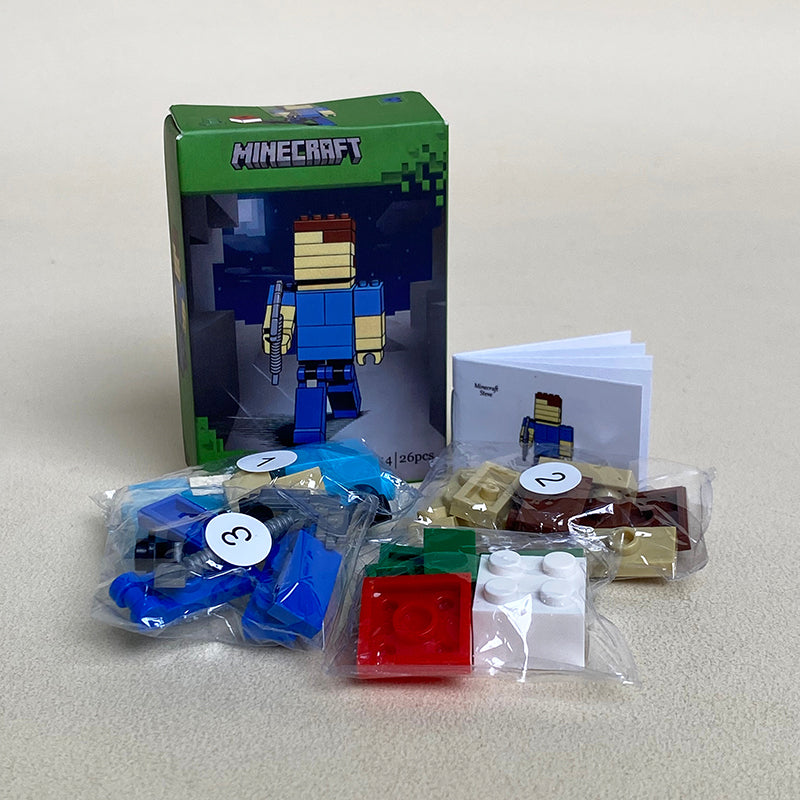 Minecraft Steve Mini MOC Set Come with Box and Manual