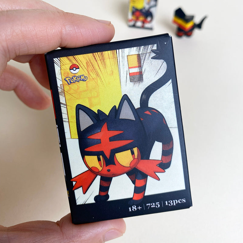 Набор миниатюрных фигурок покемона Литтена, изготовленных вручную, в комплекте с коробкой и инструкцией. 