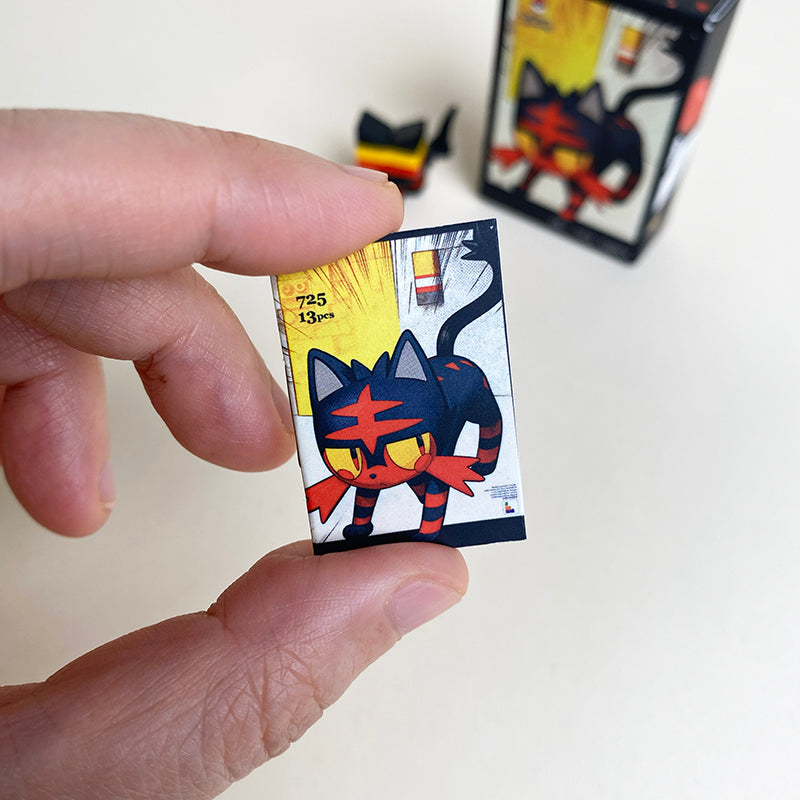 Set MOC Pokémon Mini Litten hecho a mano. Incluye caja y manual. 